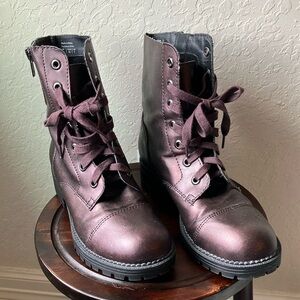 Call it Spring: Burgundy Motorcycle Boots- 9